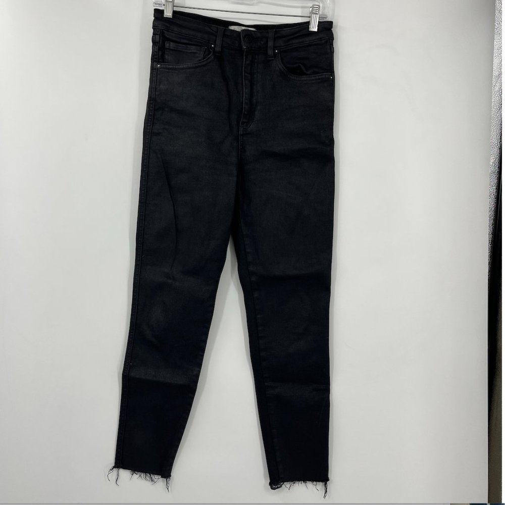 Free People Black Crop Fringe jeans